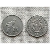 Сейшельские острова (Сейшелы) 25 центов 1977/ птицы / Черный попугай /FA