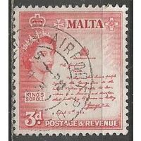 Мальта. Королева Елизавета II. Свиток короля. 1956г. Mi#243.