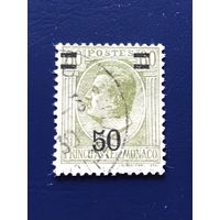 Монако 1927 год Стандарт Принц Луи II Надпечатка Mi:111 Гашеная