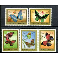 Фуджейра - 1971г. - Бабочки - полная серия, MNH, 2 марки с отпечатками [Mi 780-784] - 5 марок