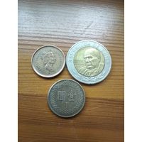 Чили 500 песо 2008, Канада 1 цент 2003, Тайвань 1 доллар-62