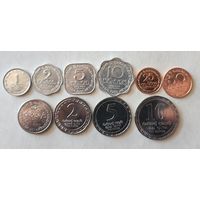 Шри-Ланка набор 10 монет 1, 2, 5, 10, 25, 50 центов, 1, 2, 5, 10 рупий  UNC