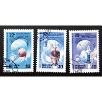 СССР 1987 г. День космонавтики, полная серия из 3 марок #0148-K1P13