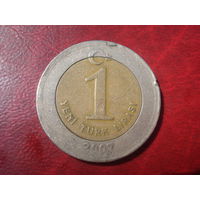 1 лира 2007 год Турция