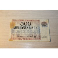 500 миллионов, 500.000.000 марок 1923 года, Германия.