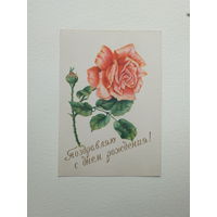 Роза с днем рождения 1959 10х15 см