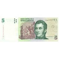 Аргентина 5 песо образца 2003 года UNC p353d