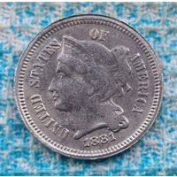 США 3 (III) цента 1881 года
