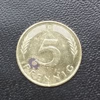 5 пфеннигов 1991 G Германия. Единственное предложение монеты данного года и буквы на сайте.