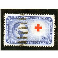 США. Ми-635. Глобус, Солнце и Красный крест. 1952.