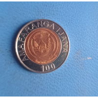Руанда 100 франков 2007 год биметалл состояние