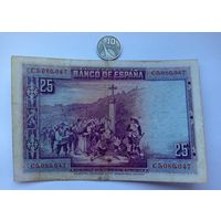 Werty71 Испания 25 песет 1928 банкнота