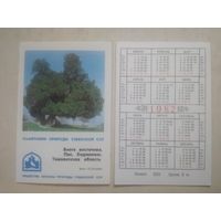 Карманный календарик. Памятники природы Узбекской ССР. 1982 год