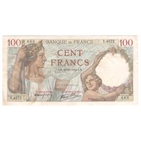 Франция 100 франков 1939 года. Дата 30 ноября. Редкая! Состояние XF+!