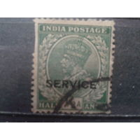 Британская Индия 1935 Король Георг 5 Надпечатка 1/2 анны