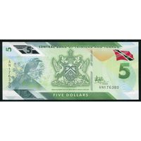 Тринидад и Тобаго 5 долларов 2020 г. P61. Серия AN. Полимер. UNC