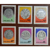 Польша 1977 г. Монеты на марках Mi-2531-36 MNH