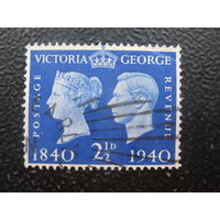 Великобритания Георг VI 100 лет почтовой марке (номинал 2,5 пенни)