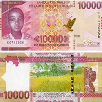 Гвинея 10000 франков  2018 год  UNC