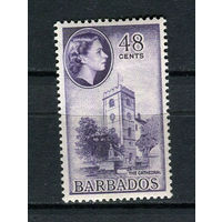 Британские колонии - Барбадос - 1953/1957 - Королева Елизавета II и кафедральный собор 48С - [Mi.212] - 1 марка. MH.  (Лот 55DQ)