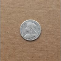 Великобритания, 3 пенса 1900 г., серебро 0.925, Виктория (1837-1901)