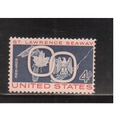 США-1959, (Мих.754) , ** , Карта, Символы (одиночка)