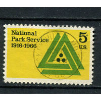 США - 1966 - Национальный парк. Эмблема - [Mi. 905] - полная серия - 1 марка. Гашеная.  (Лот 86BJ)
