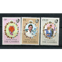 Гамбия - 1981 - Свадьба принца Чарльза и леди Дианы - [Mi. 424-426] - полная серия - 3 марки. MNH.  (Лот 155AN)