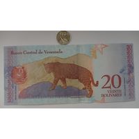 Werty71 Венесуэла 20 Боливаров 2018 UNC банкнота Ягуар Кошка