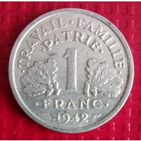 Франция 1 франк 1942 г. #4030