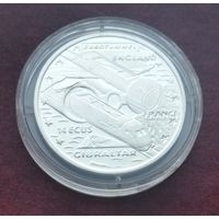 Серебро 0.925! Гибралтар 14 ЭКЮ, 1993 Евротоннель