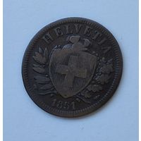 Швейцария 2 раппена, 1851 7-5-36