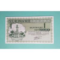 Банкнота 1 гульден  Суринам 1986 г.