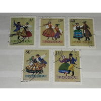 Польша 1969 Народные танцы и костюмы. 5 марок