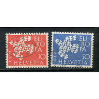 Швейцария - 1961 - Европа (C.E.P.T.) - Голуби - [Mi. 736-737] - полная серия - 2 марки. Гашеные.  (LOT AW34)