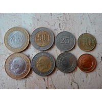 Набор 4 монеты: 1 лира, 50, 25, 10 куруш Турция