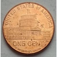 США 1 цент 2009 г. 200 лет со дня рождения Авраама Линкольна. Президентство в Вашингтоне. Без отметки монетного двора