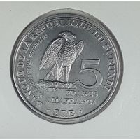 Бурунди 5 франков 2014 Птицы - Венценосный орёл (Stephanoaetus coronatus)