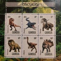 Гамбия 2019. Динозавры. Малый лист