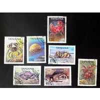 Танзания 1994 г. Крабы. Морская Фауна, полная серия из 7 марок #0049-Ф2P9
