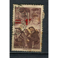Франция - 1940/1941 - Надпечатка нового номинала 1Fr на 2,15Fr - (есть тонкое место) - [Mi.489] - 1 марка. Гашеная.  (Лот 55ED)-T2P5