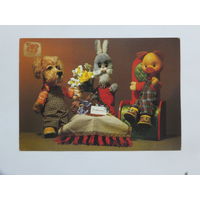 Хрюша и Степашка  открытка 1991  10х15 см