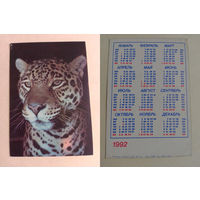Карманный календарик. Леопард.1992 год
