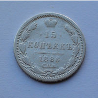 Российская империя 15 копеек, 1886
