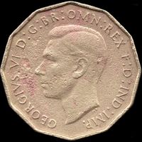 Великобритания 3 пенса 1937 г. КМ#849 (4-24)