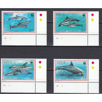 Морская фауна. Дельфины. Ниуе. 1993. 4 марки. Michel N 822-825 (14,0 е)
