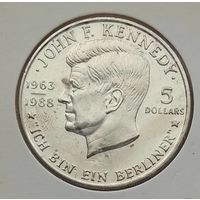Ниуэ 5 долларов 1988 г. 25 лет со дня смерти Джона Кеннеди. В холдере