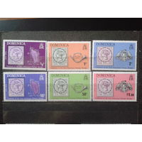 Доминика 1974 100 лет маркам Доминики, карта, герб** Полная серия