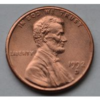 США, 1 цент 1992 г. D