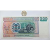Werty71 Бирма Мьянма 200 Кьят 2004 UNC банкнота
